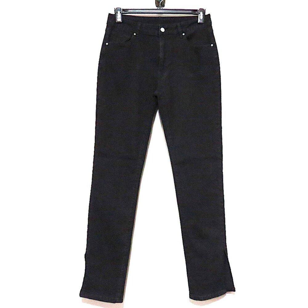 SHEIN Mid-Rise Black Denim  Straight Leg Jeans with Ankle Vent Size 32x32